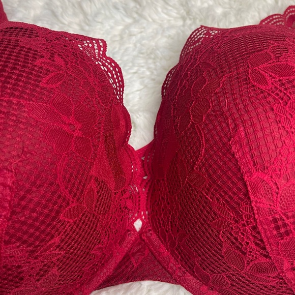 XO Plunge Push-Up Tattoo Lace Straight Back Bra 46D - Picture 5 of 16